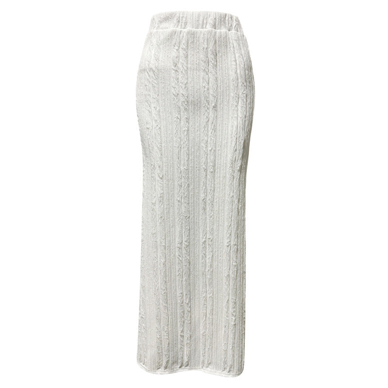 Solid Color Fishtail Skirt Slim High Waist Skirt