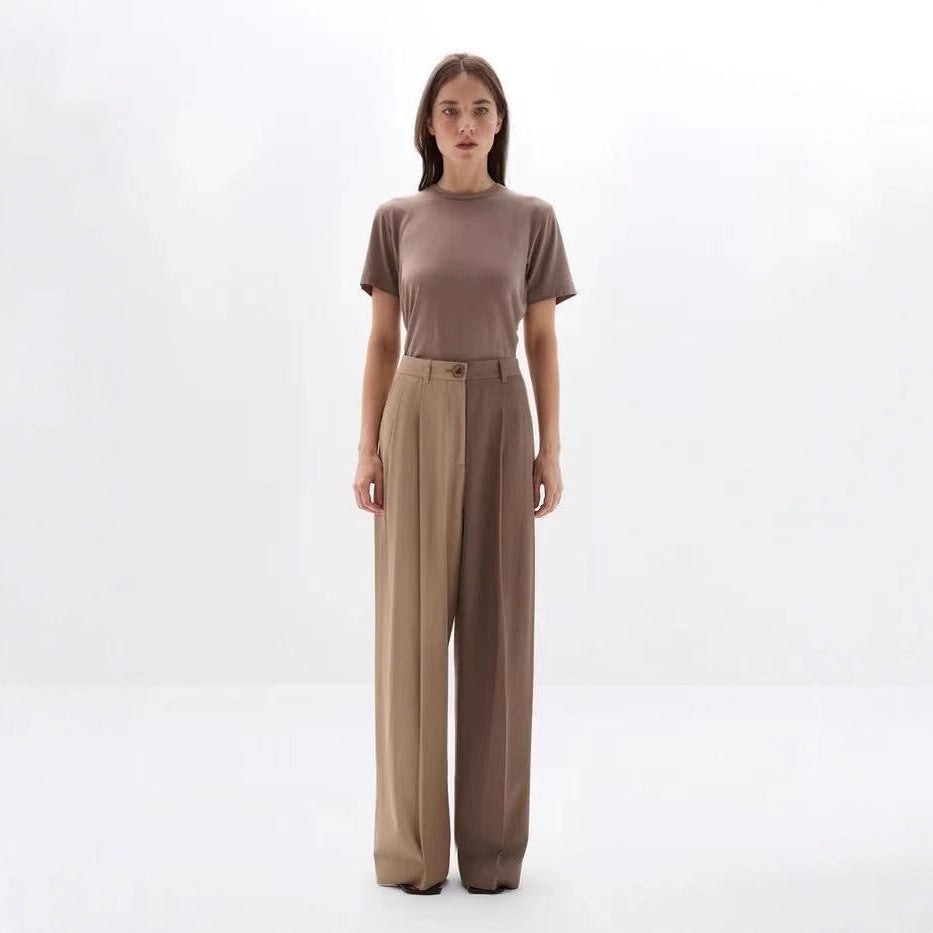 Ladies' Fashion Two-tone Casual Dark Brown Suit