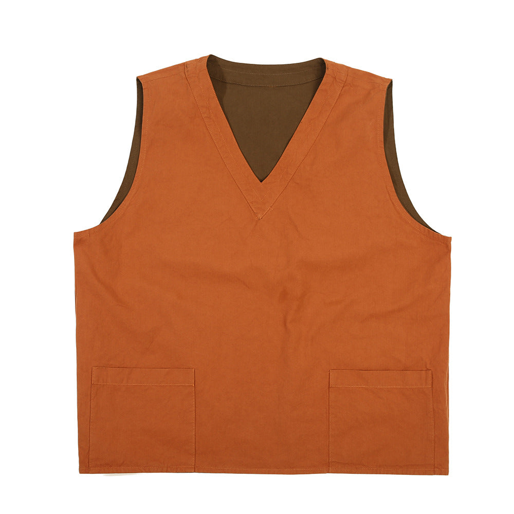Men's Loose Double-sided V-neck Pullover