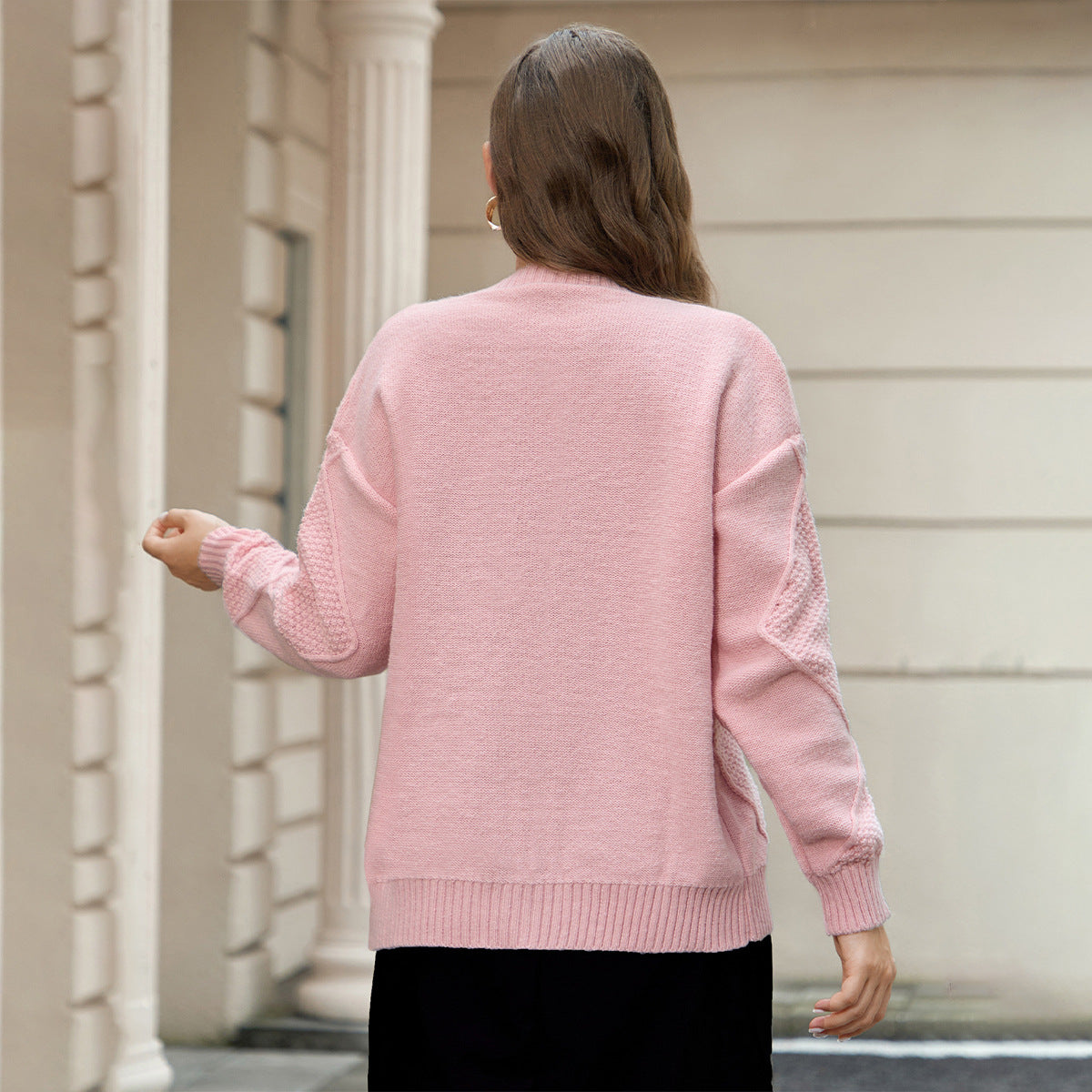 Efterår Og Vinter V-hals Enkeltradet Grænseoverskridende Udenrigshandel Kabelstrikket Sweaterjakke