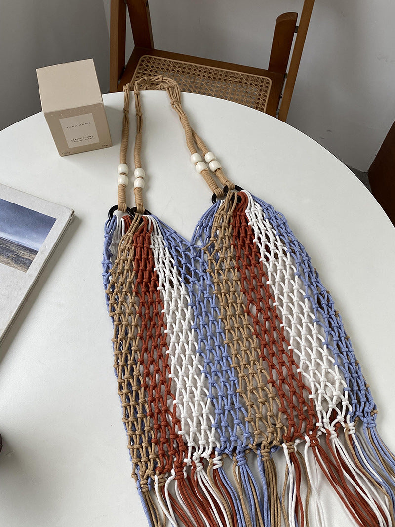 Hand-woven Single Shoulder Large Capacity Beach Resort National Romantic