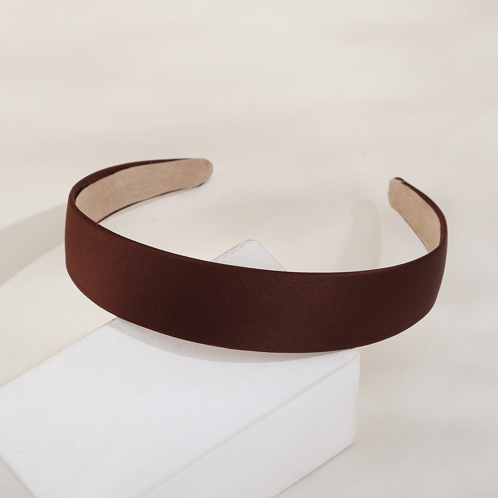 Color Elegant Headband Solid Color Baidu Headband Wide Fabric High Skull Top Headband