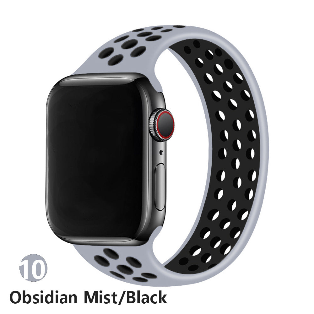 Fashion All-match Two-color Silicone Single Ring Strap