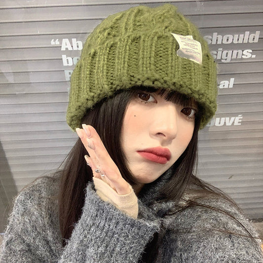 Pure Japanese Fried Dough Twist Wool Warm Ear Protection Knitting Headgear