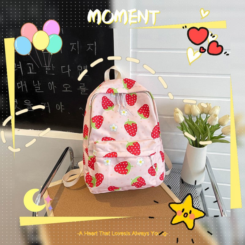 Fashion Canvas Backpack Cartoon Girl Cute Large Capacity Casual All-match Backpack