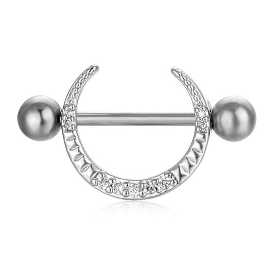 Puncture Nipple Ornament Inlaid Zircon Ring Nails