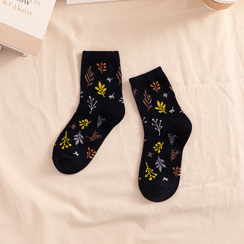 Autumn And Winter Japanese Art Retro Women's Mid-calf Socks