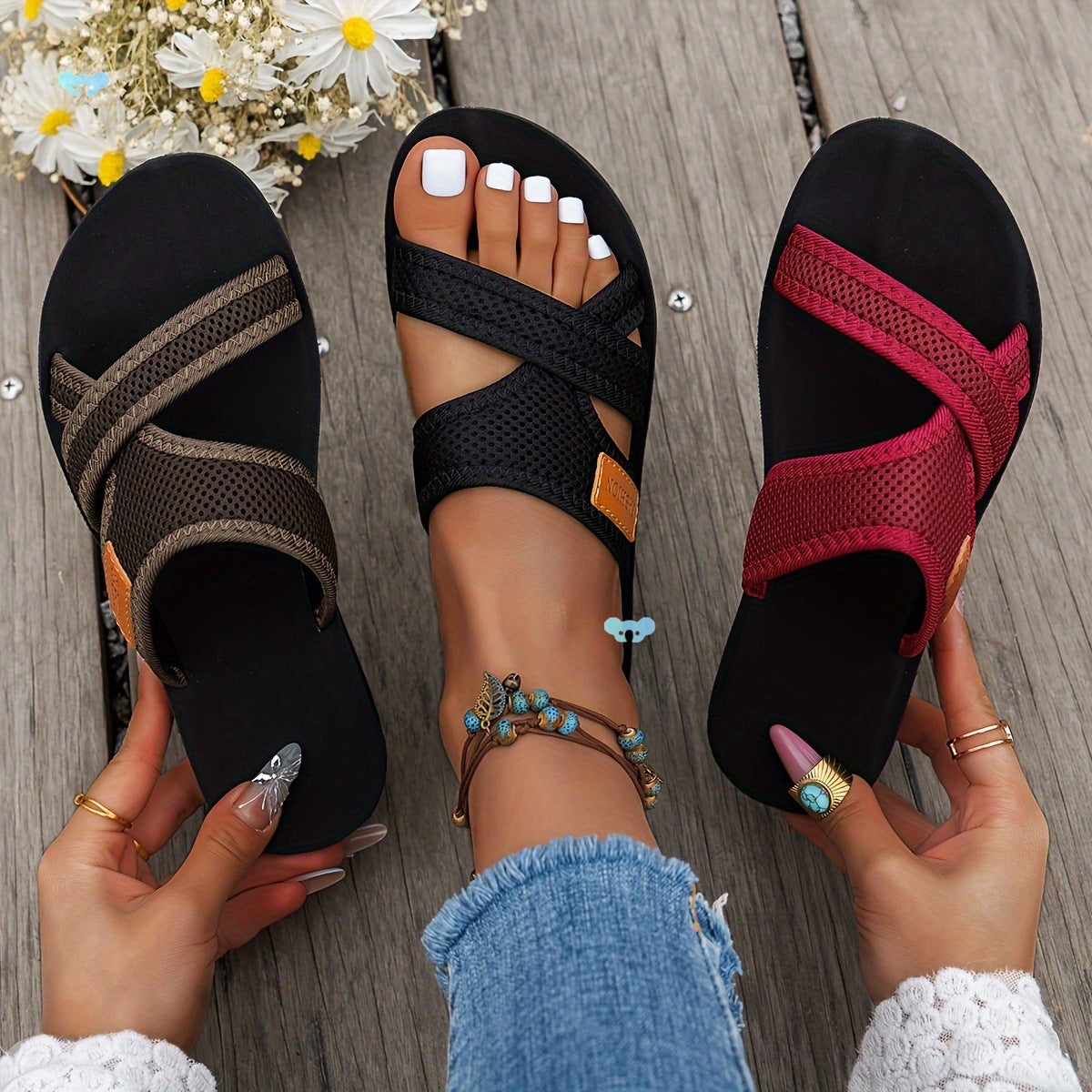 Summer Outdoor Women's Breathable Mesh Slippers