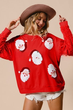 Women's Sequins Padded Top Christmas