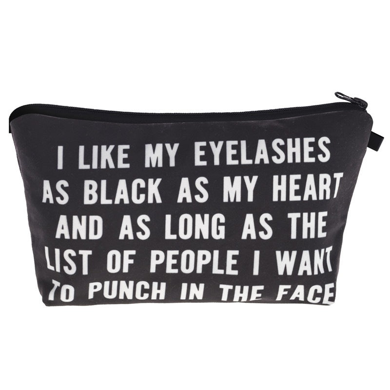 Letter Print Women's Cosmetic Clutch Multifunctional Storage Bag