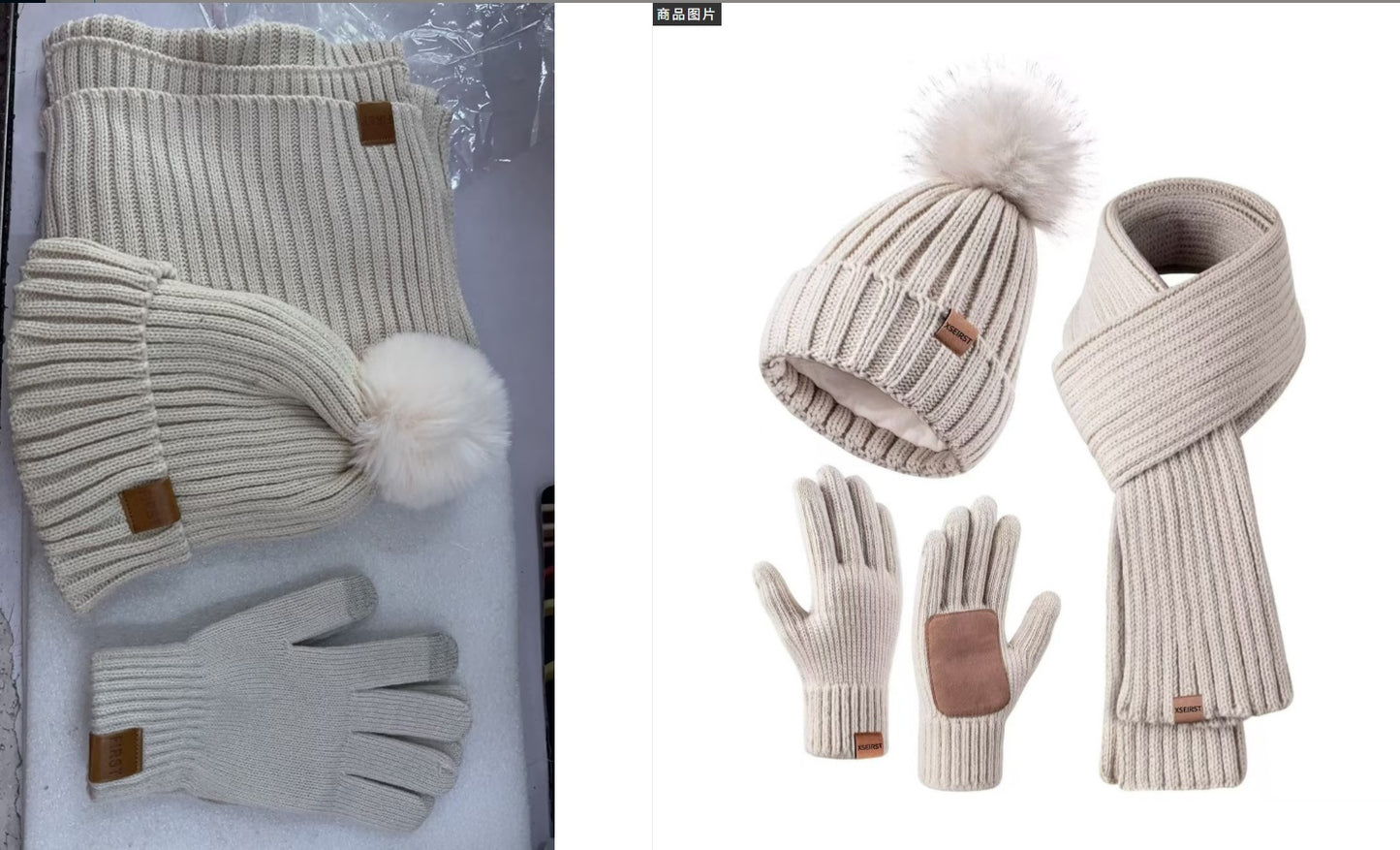 Men's And Women's Knitted Hat Scarf Gloves 9-color