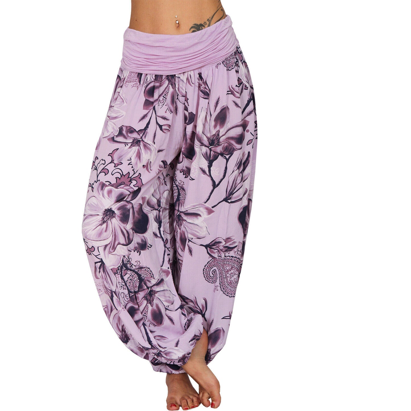 European And American Printed Loose Casual Wide-leg Harem Pants