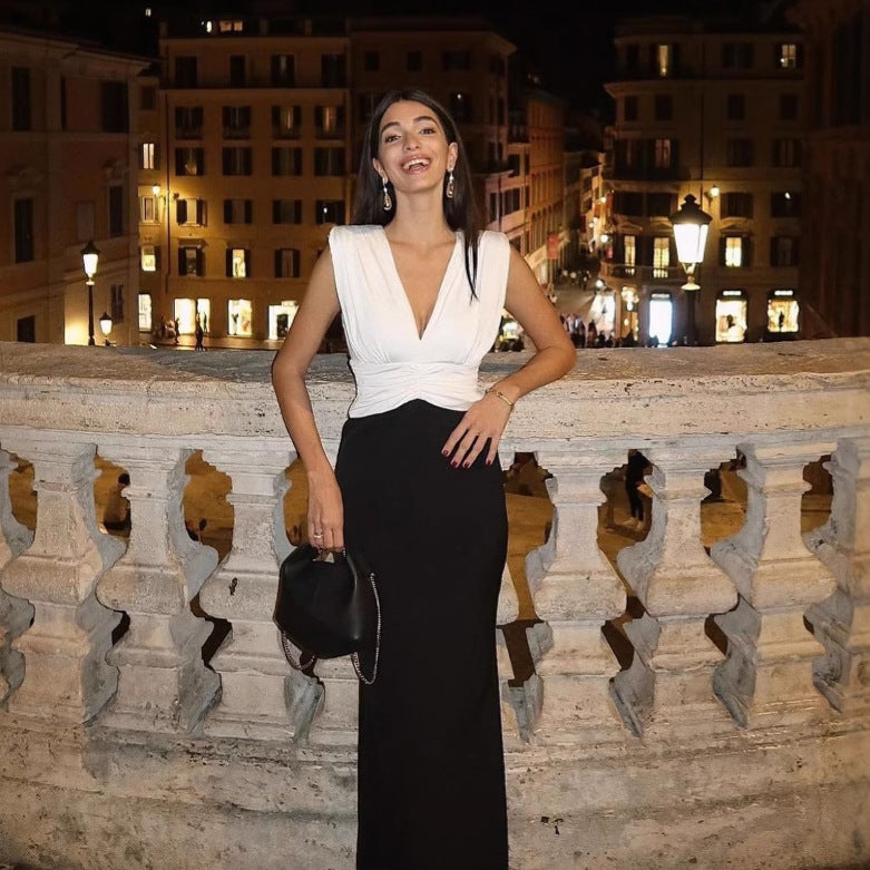 High-end Stitching Hip Long Dress For Women