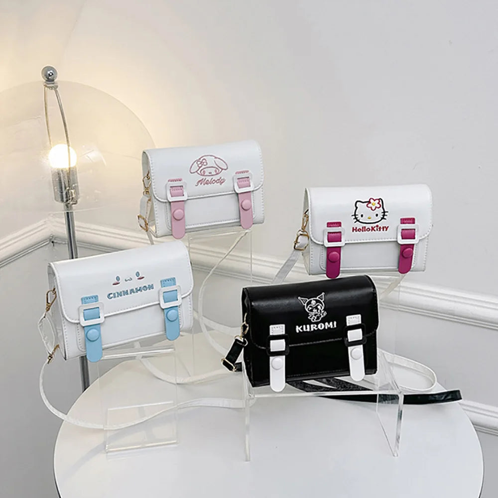 PU Handbag - Hello Kitty & Cinnamoroll Fashionable Crossbody Bag, Kawaii Outdoor Shoulder Bag, Ideal Gift