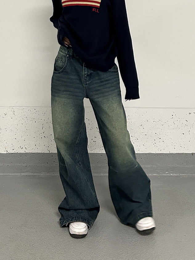 Retrovaskede jeans til kvinder i Plus Size Idle Style