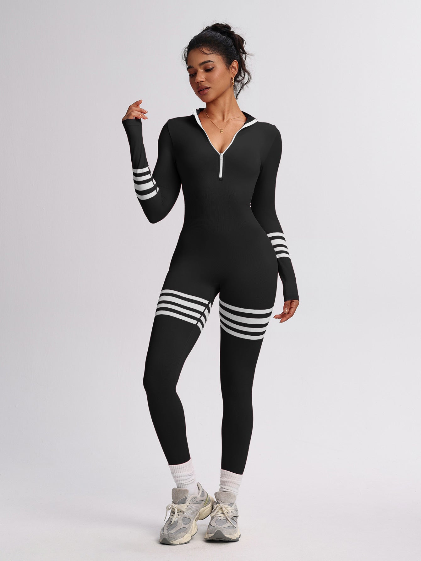 Womens Outdoor Long-sleeve One-piece Pants For Sports And Fitness