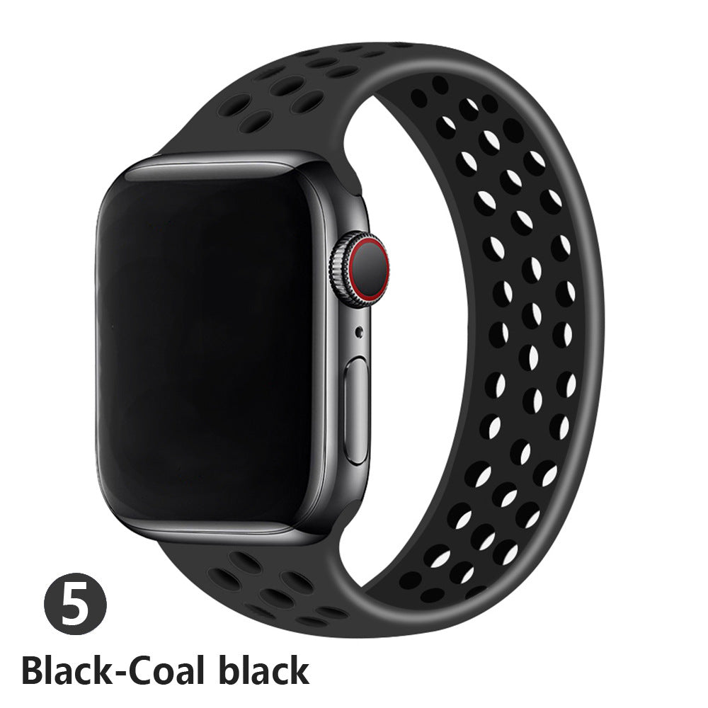 Fashion All-match Two-color Silicone Single Ring Strap