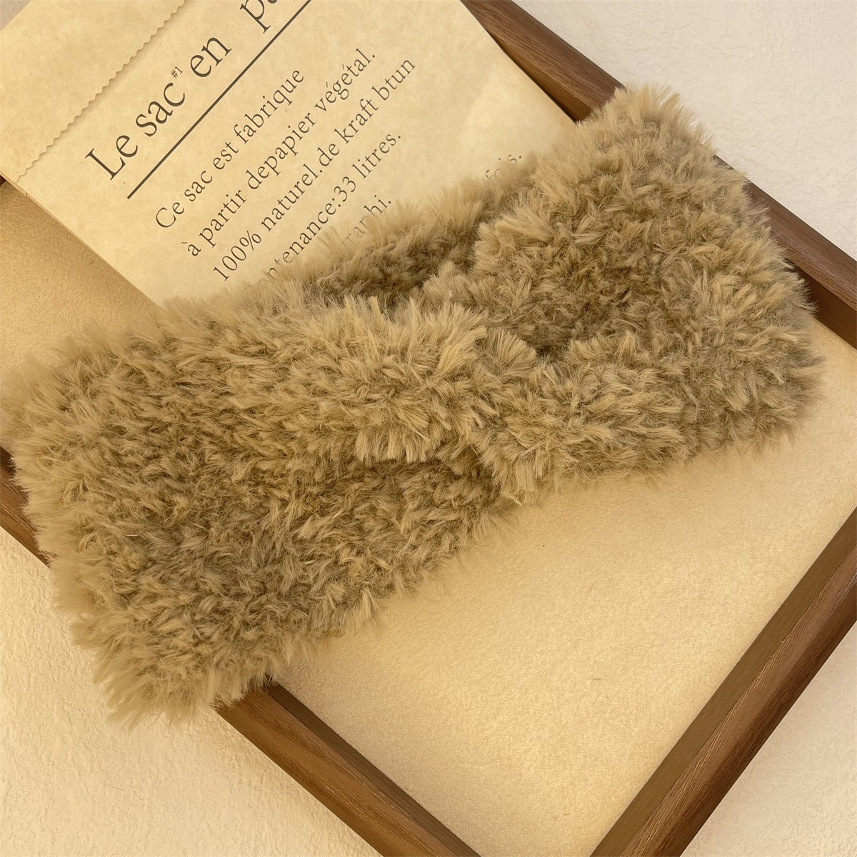 Plush Cross-Over Wide Thickened Warm Hairband For Women