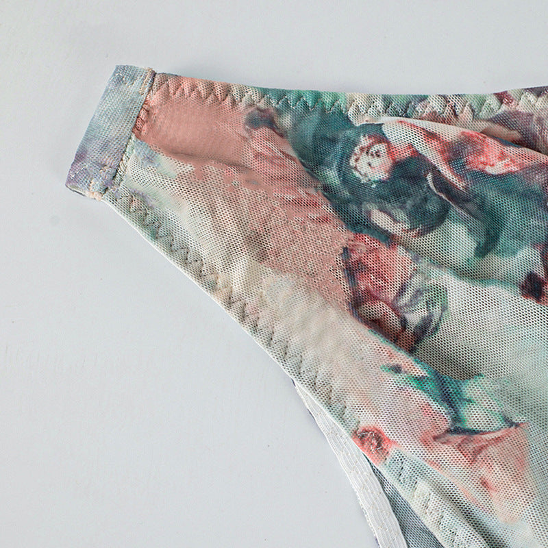 Fitted Three-dimensional Underwire Camisole With A Print