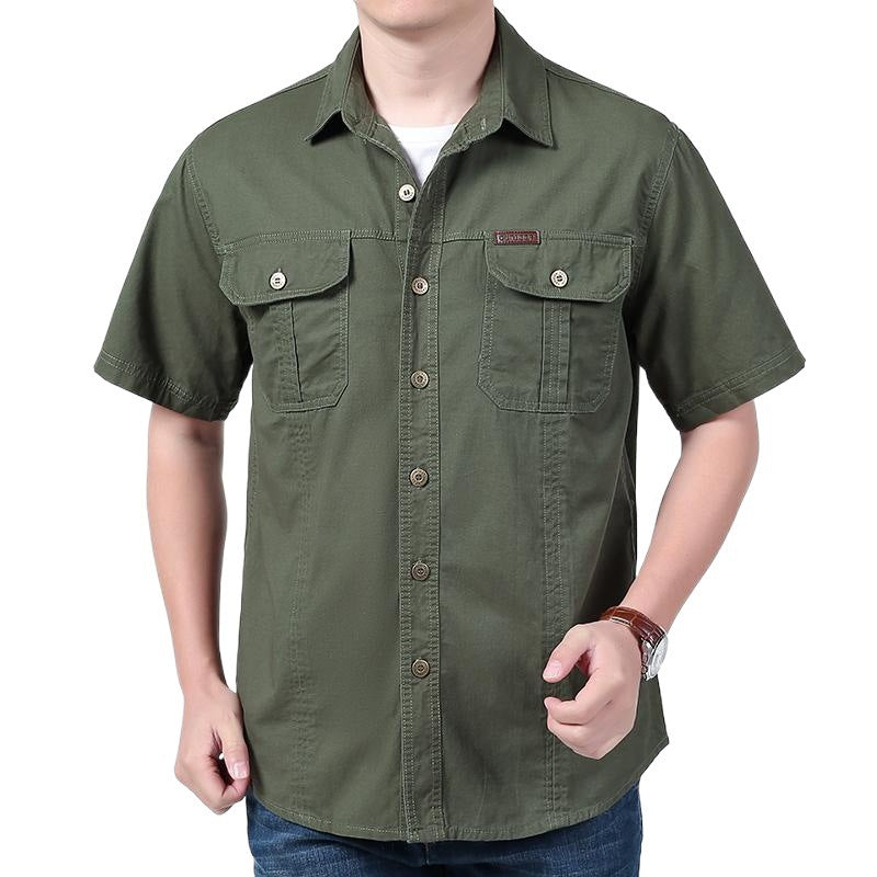 Solid Color Shirt Loose Half Sleeve Coat