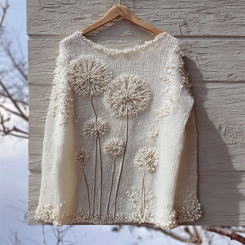 Womens 3D Digital-print Crew-neck Loose Hoodie