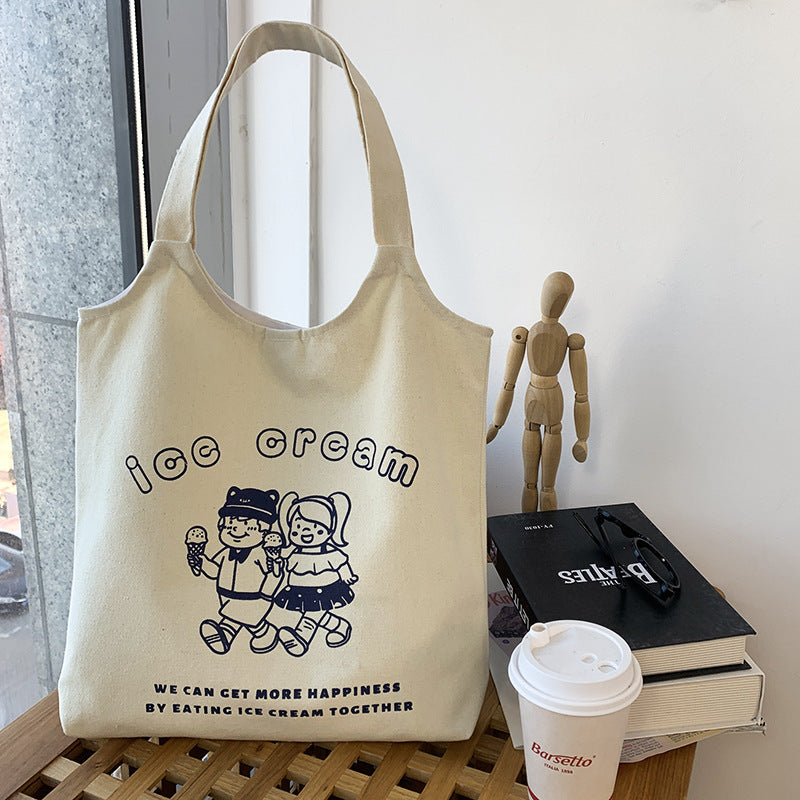 Insimple Handheld Printed Canvas Bag