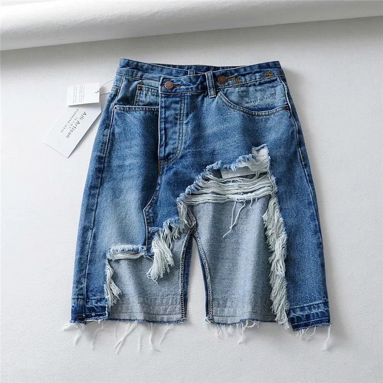 Women's Irregular Raw Edge Denim Skirt
