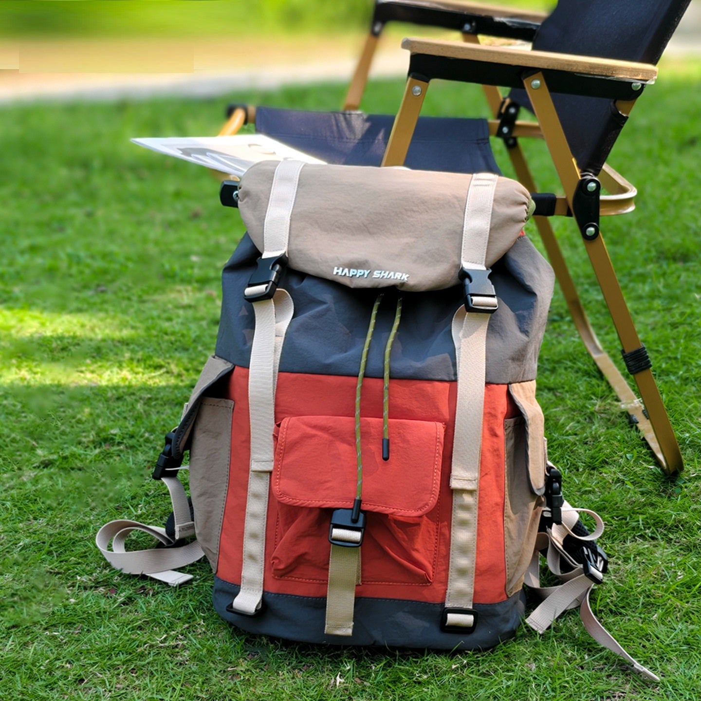 Multi-compartment Large Capacity Contrast Color Outdoor Backpack