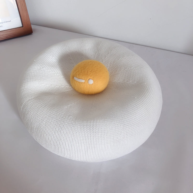 Thin Breathable Cute Poached Egg Beret
