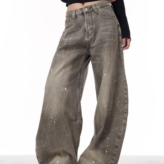 Retro Splash-ink Jeans Dame Machete Parbukser