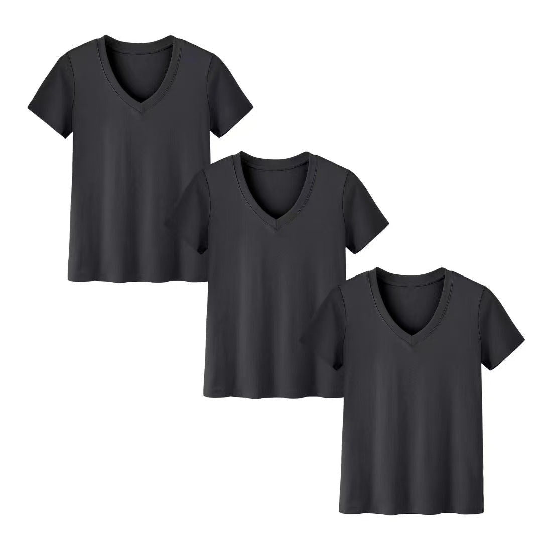 Loose Short-sleeved Top Combination Solid Color Women's Clothing