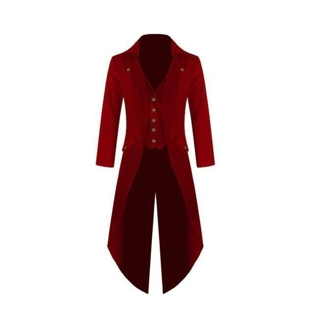 Men's Long-sleeved Solid Color Button Irregular Men's Tuxedo