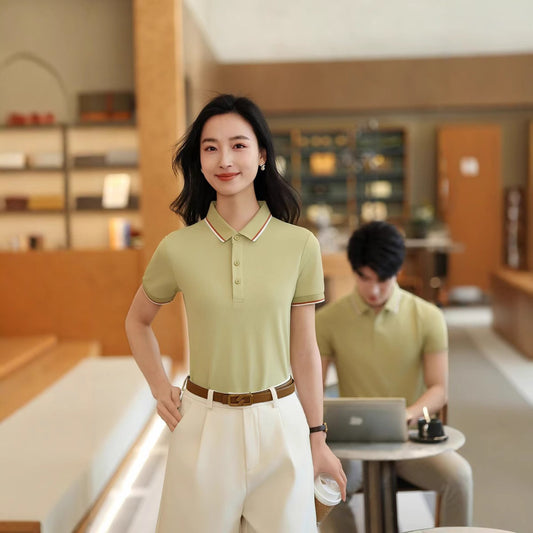 Summer Ice Silk Lapel Short Sleeve Polo Shirt