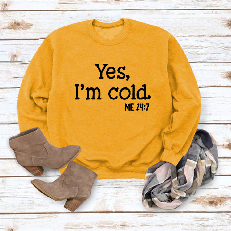Letter Round Neck Pullover Long Sleeve Sweatshirt