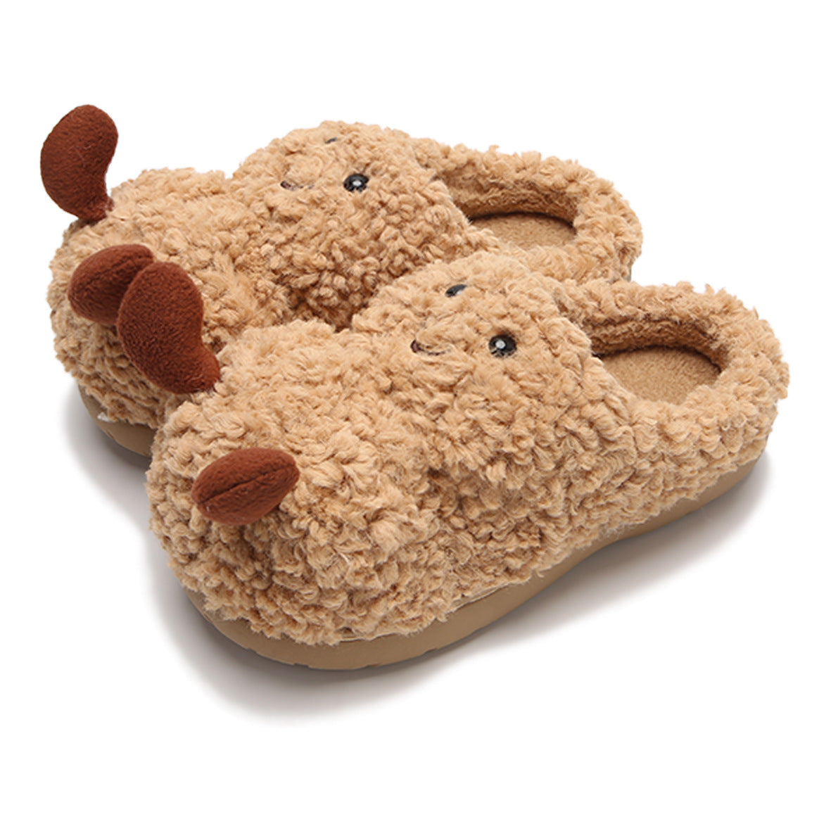 Home Thermal Cotton Slippers Women's Plush Confinement Shoes
