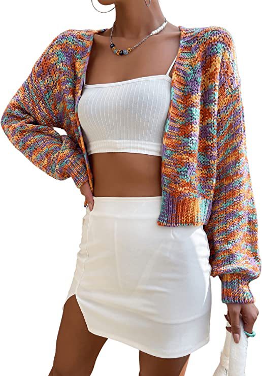Women's Retro Colorized Sweater Casual Jacket