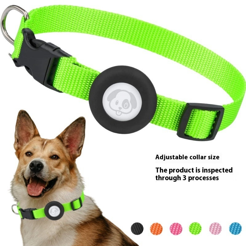 Dog Collar Waterproof Silicone Case Solid Color Nylon Ribbon Pet Supplies