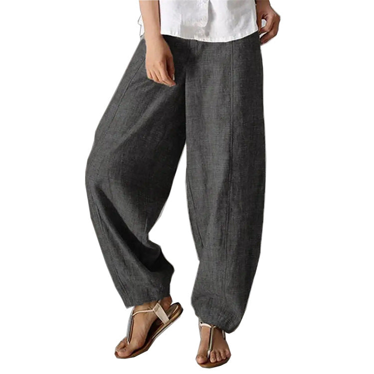 Women's Solid Color High Waist Wide Leg Pants Women's Casual Trousers