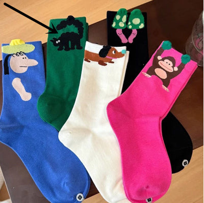 Trendy Illustrated Spring Socks For Women