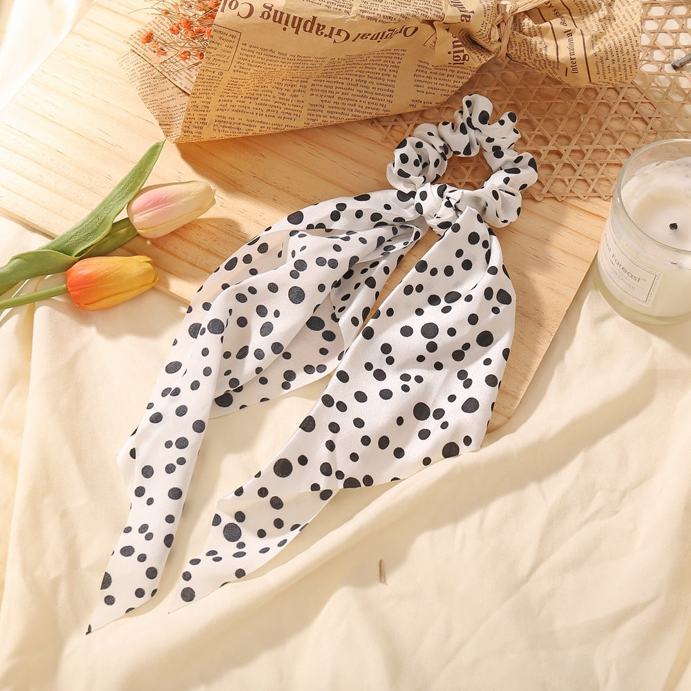 Small floral ponytail long streamer hair band