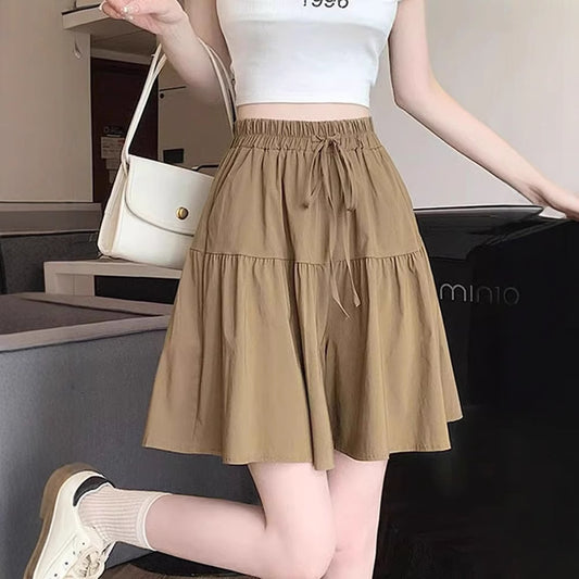 Lazy Style Thin Oversized Casual Shorts Skirt