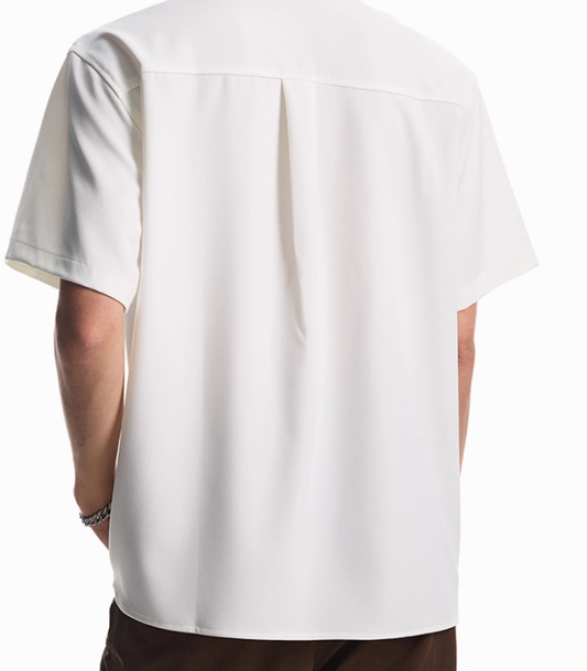 Detachable Padded Shoulder Lapel Short Sleeve Shirt For Men And Women