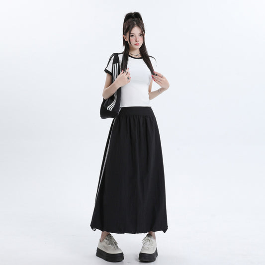 Lace Striped Quick-dry Casual Skirt
