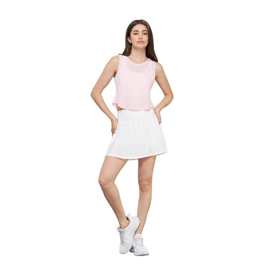 Fine Mesh Short-sleeved T-shirt Women's Split Back Sleeveless Cuff Smock Top