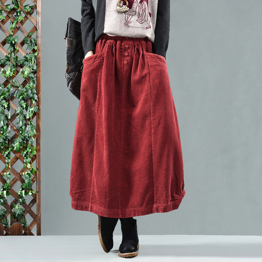 Retro Artistic Mid-length Autumn Women's Skirt