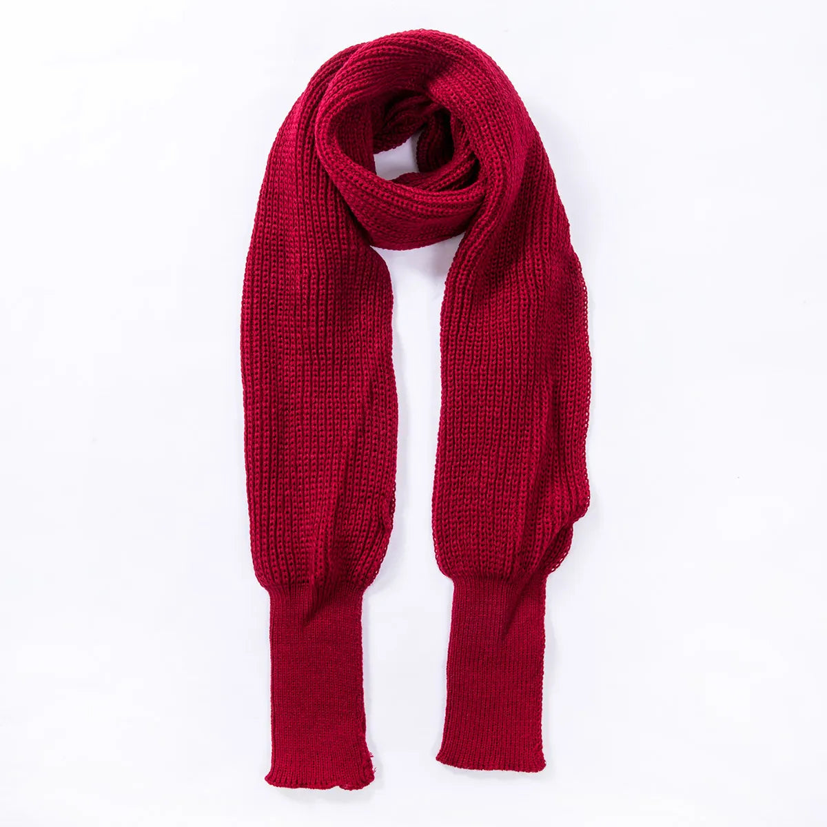 Women's knitted scarf with extended sleeves