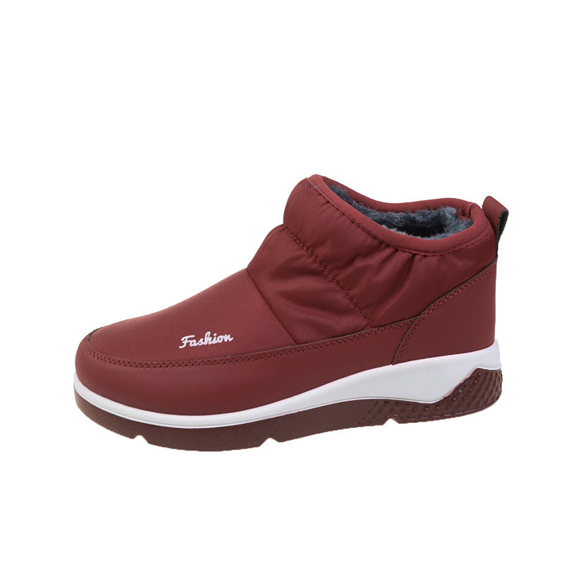 Plus Velvet And Cotton Thick Snow Boots Round Toe Cotton Shoes For Women