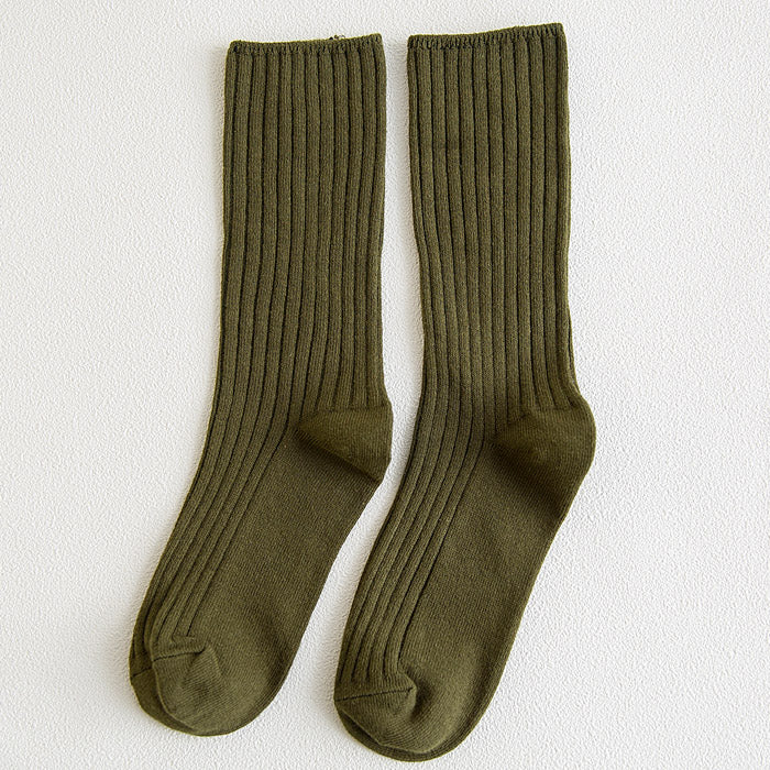 Vintage Forest Vertical Cotton College Style Socks
