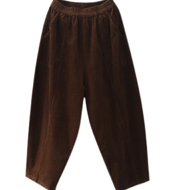 Retro Corduroy Casual Harlan Trousers Female