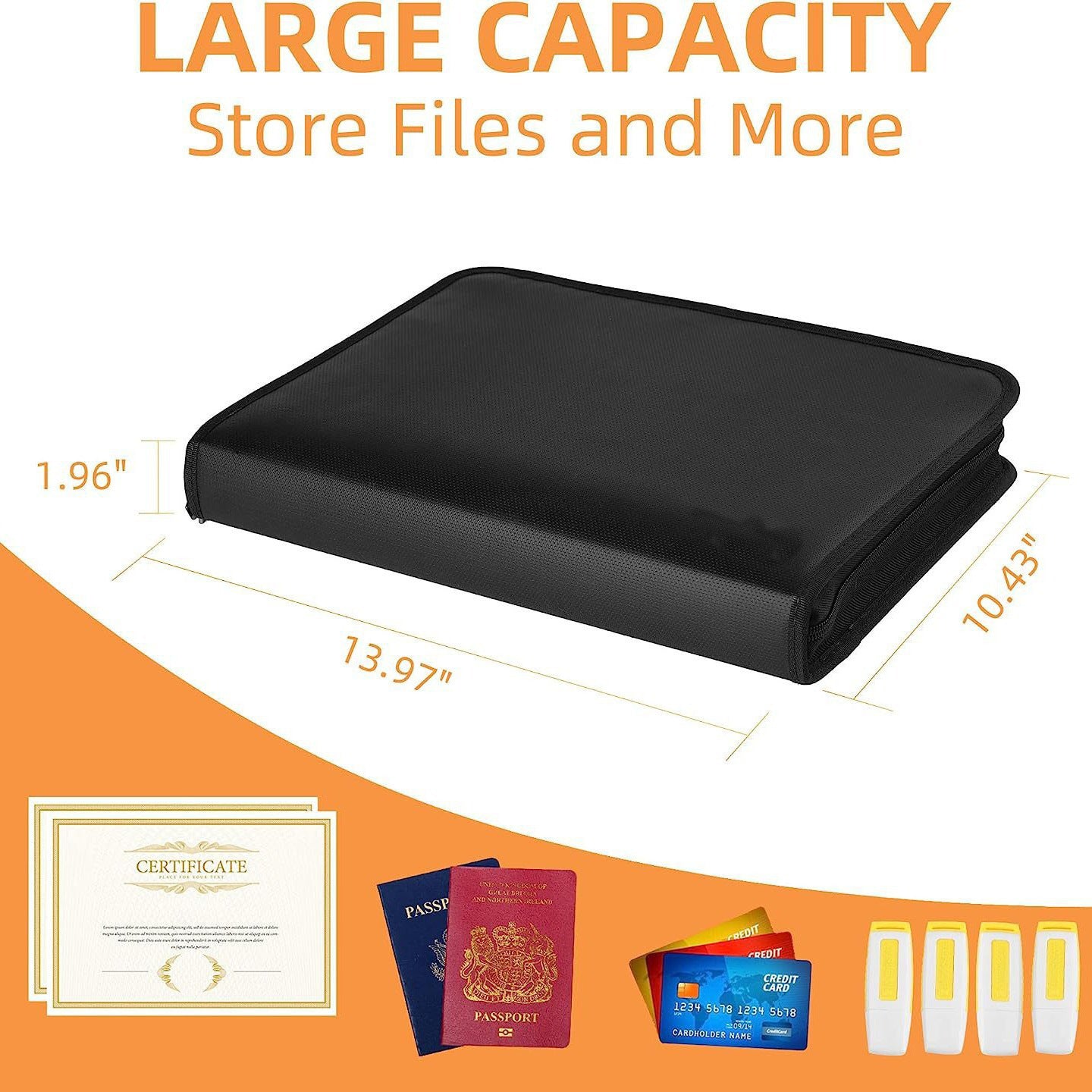 Waterproof And Fireproof File Bag Foldable Organ File Bag